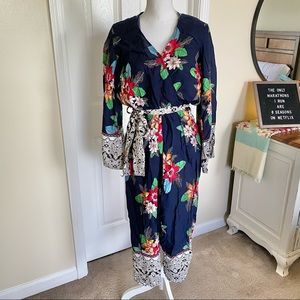 Tropical Patterned Capri Romper Beach Cover-Up